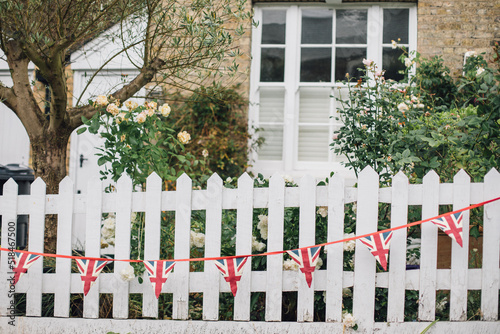 Union Flags on Picket Fence photo