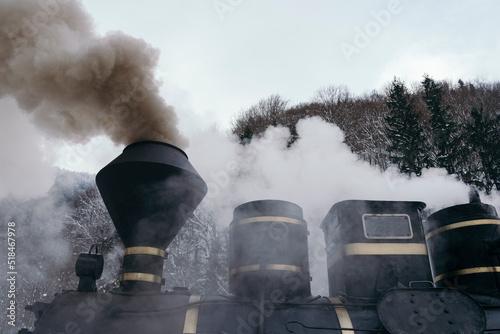 Vintage steam train detail photo