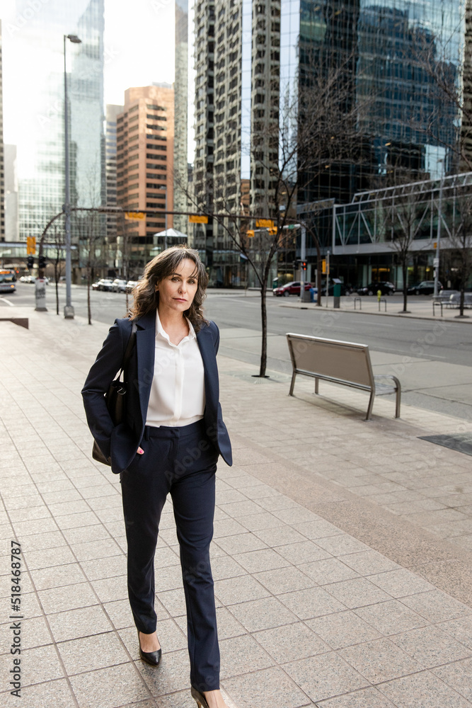 Confident Business Woman Looking At Camera Downtown