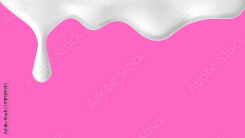 White paper cut wavy shape on pink color background.