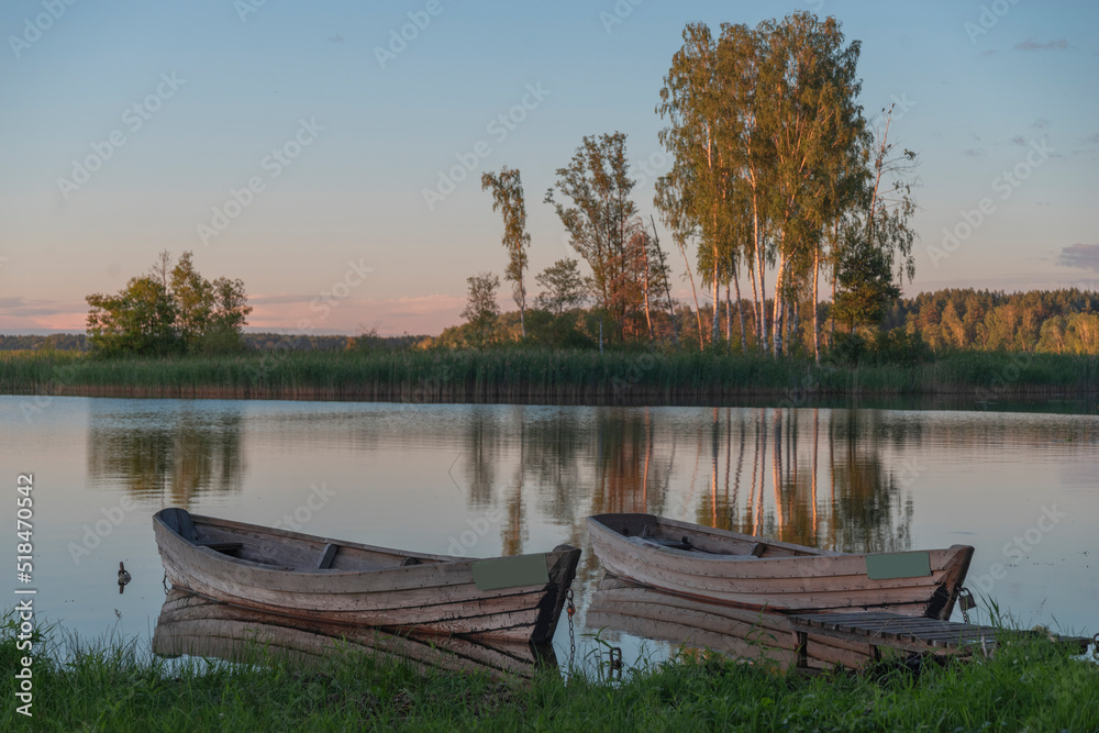 boats in the lake