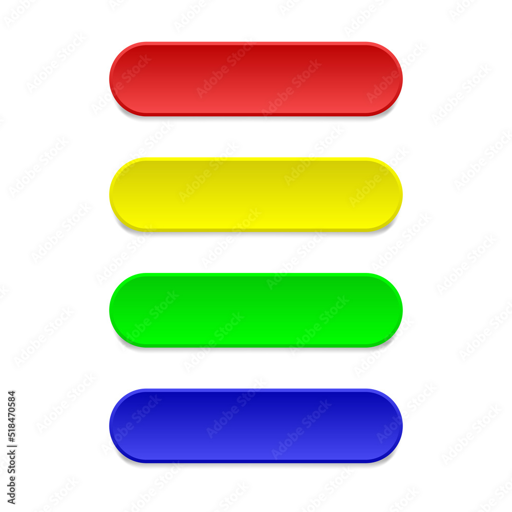 blank buttons set with different color rounded rectangle shape isolated on white background blank buttons set with different color rounded rectangle shape isolated on white background