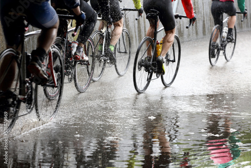 Biking on a day with awful weather.