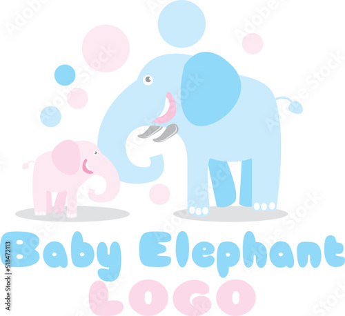 WORLD ELEPHANT DAY MOM AND SON logo vector