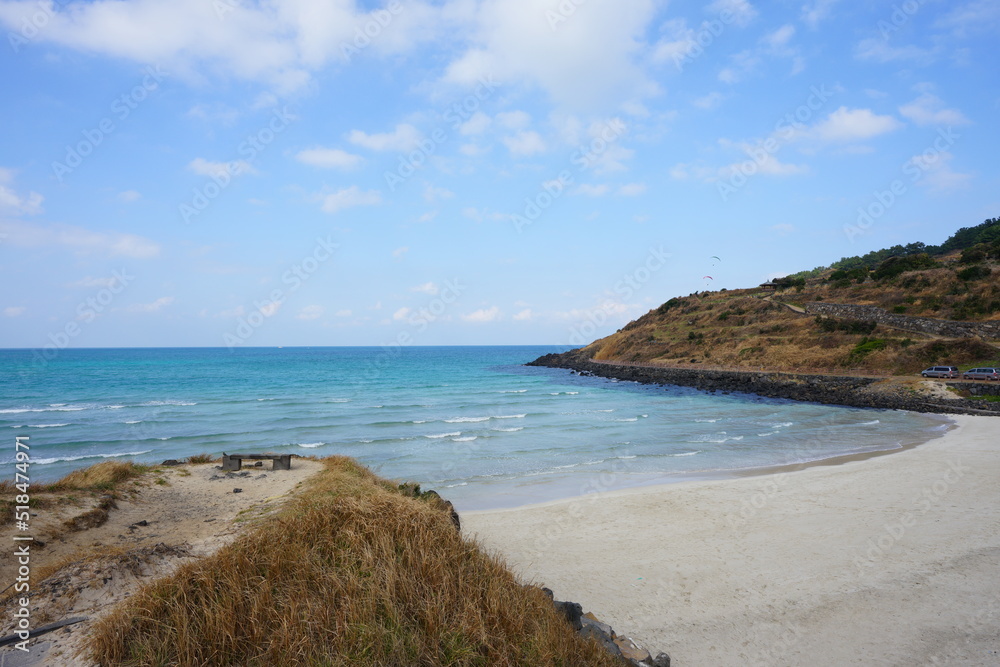 wonderful seaside view with clouds