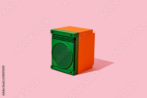 green and orange speaker photo