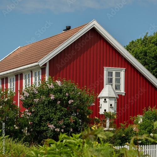 Traditional wooden house in Norway photo