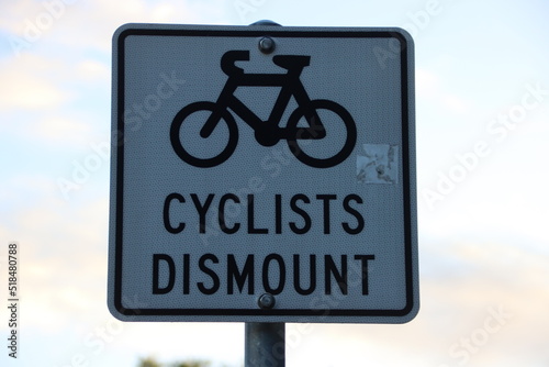 Sign on a bike path in Noosaville, Sunshine Coast, Queensland, Australia.