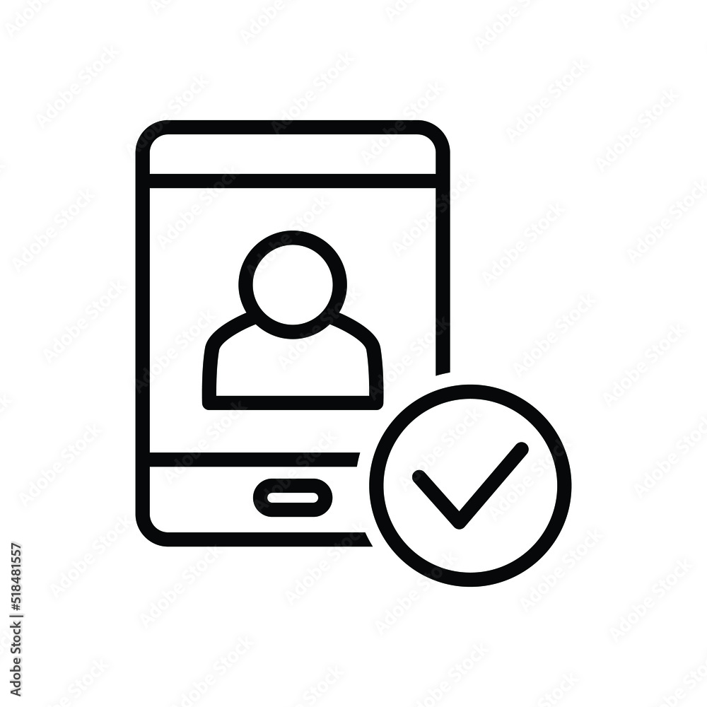 Mobile account icon vector graphic illustration