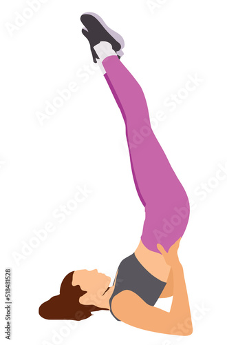 Fit young woman exercising yoga. Salamba Sarvangasana exercise.