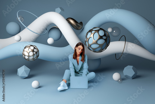 Businesswoman with laptop
