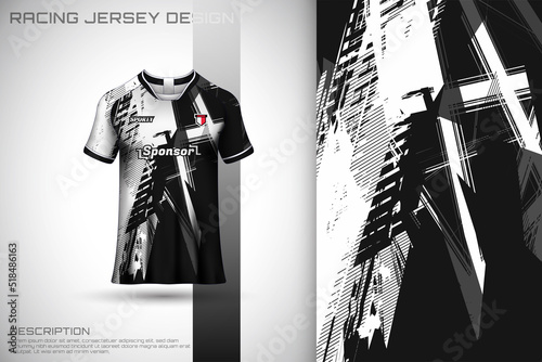Sports jersey and t-shirt template sports jersey design vector.  Sports design for football, racing, gaming jersey. Vector.
