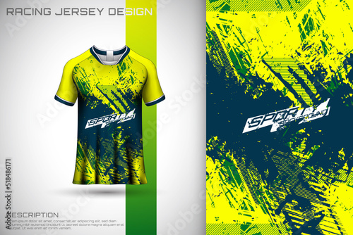 Sports jersey and t-shirt template sports jersey design vector.  Sports design for football, racing, gaming jersey. Vector.