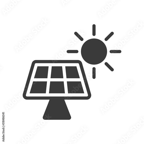 Solar panels glyph icon isolated on white background.Vector illustration.