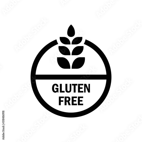 Gluten free label icon design isolated on white background