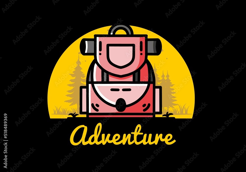 Naklejka premium Simple camping bag illustration design