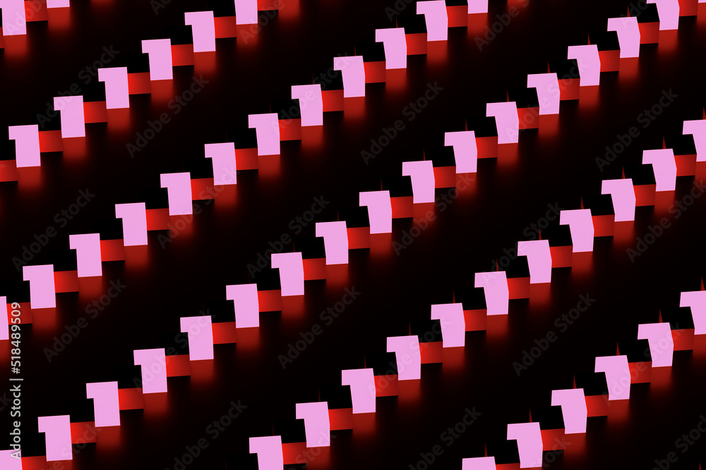 Fototapeta premium Pop art neon cubes on a black background. 3d rendering illustration.