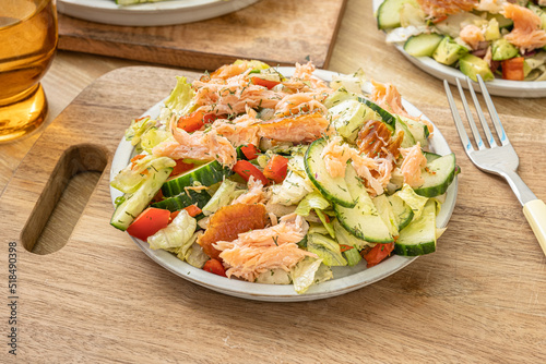 Healthy salad with fish
