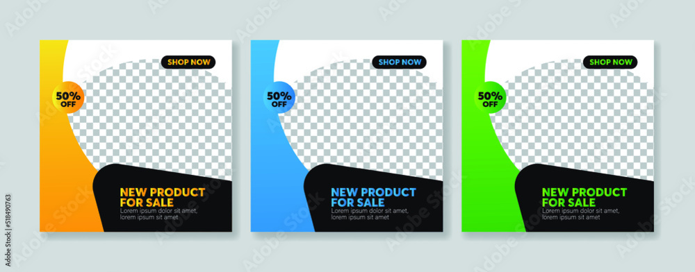 social media posts template with elegant gradient color social media posts template with elegant gradient color