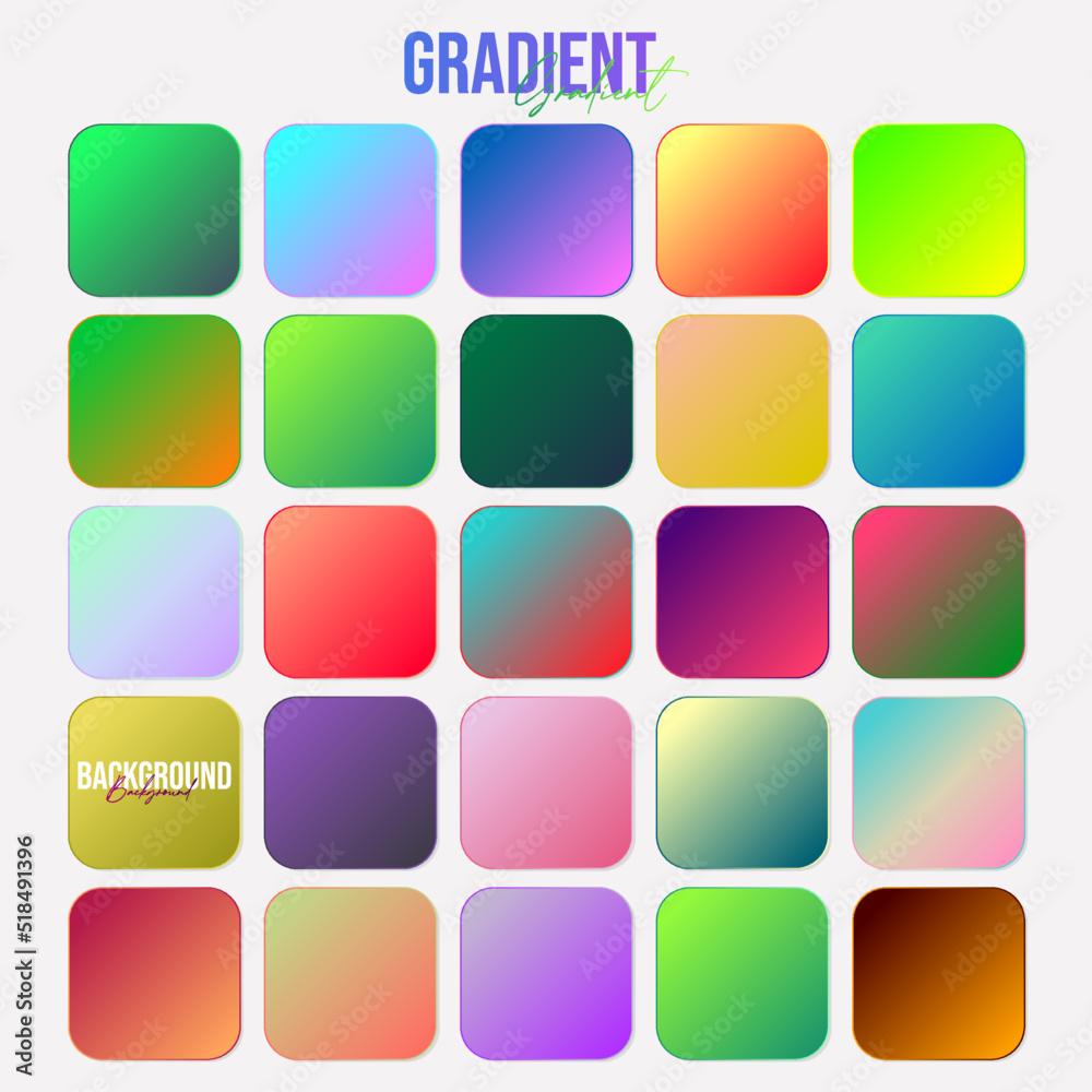 set of colorful Gradient