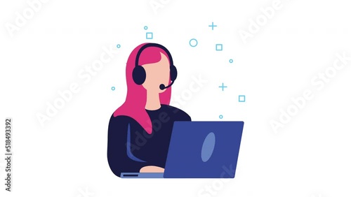 call center support woman operator