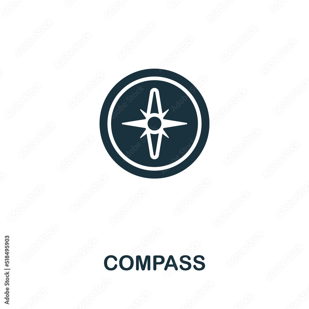 Compass icon. Monochrome simple line Outdoor Recreation icon for templates, web design and infographics Compass icon. Monochrome simple line Outdoor Recreation icon for templates, web design and infographics