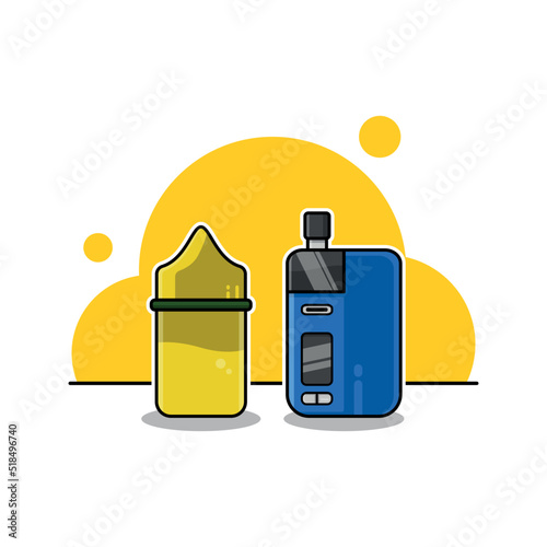 vape and liquid cartoon illustration vector 