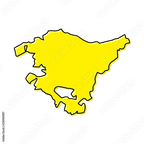 Simple outline map of Basque Country is a region of Spain