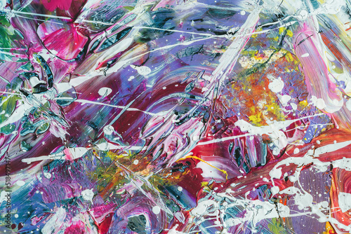 Murais de parede Pink and purple hand painted Abstract background with impasto textures