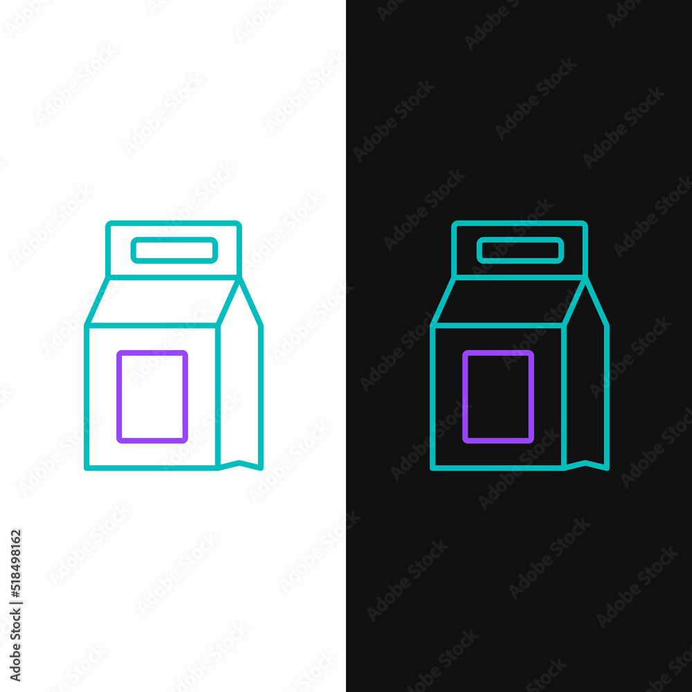 Line Laundry detergent for automatic wash machine icon isolated on white and black background. Colorful outline concept. Vector Line Laundry detergent for automatic wash machine icon isolated on white and black background. Colorful outline concept. Vector