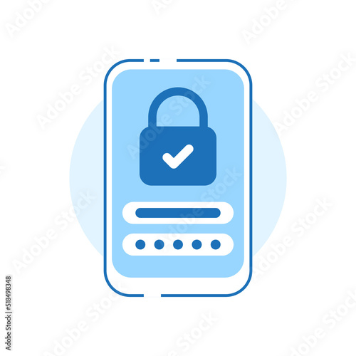 pin code password protection secure on smartphone concept illustration flat design vector eps10. modern graphic element for landing page, empty state ui, infographic, icon