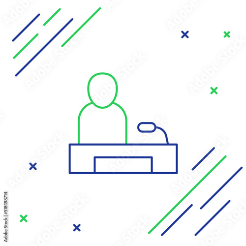 Line Television report icon isolated on white background. TV news. Colorful outline concept. Vector