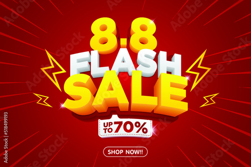 Flash Sale Shopping banner with Thunder sales banner template design for social media and website.Limited Only time and Flash Sale campaign