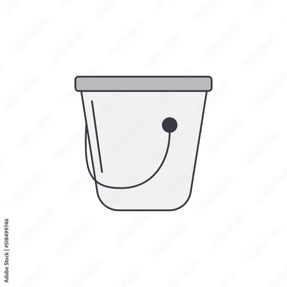 Bucket, pail bucket icon in color, isolated on white background Bucket, pail bucket icon in color, isolated on white background