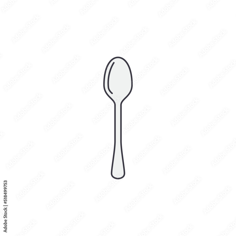 spoon icon in color, isolated on white background spoon icon in color, isolated on white background