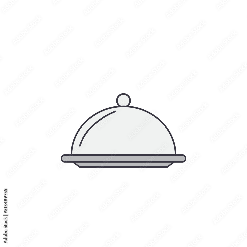 Food platter icon in color, isolated on white background Food platter icon in color, isolated on white background