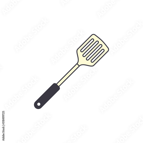 slotted spatula, turner spatula icon in color, isolated on white background 