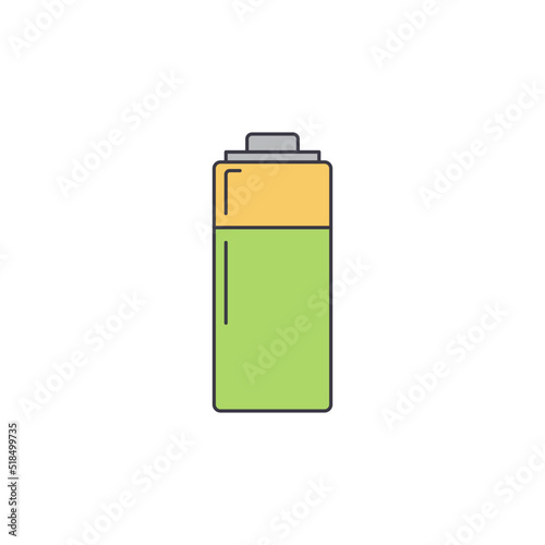 Battery icon in color, isolated on white background 