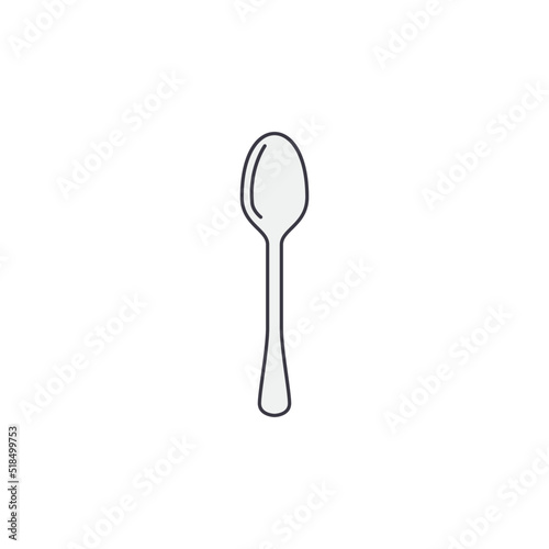  spoon icon in color  isolated on white background 