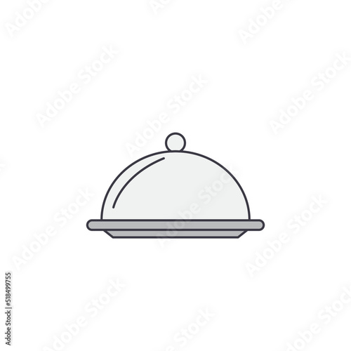 Food platter icon in color, isolated on white background 