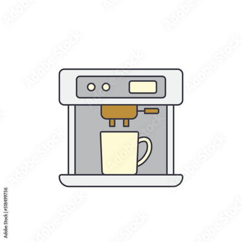 Coffee brewer icon in color, isolated on white background 