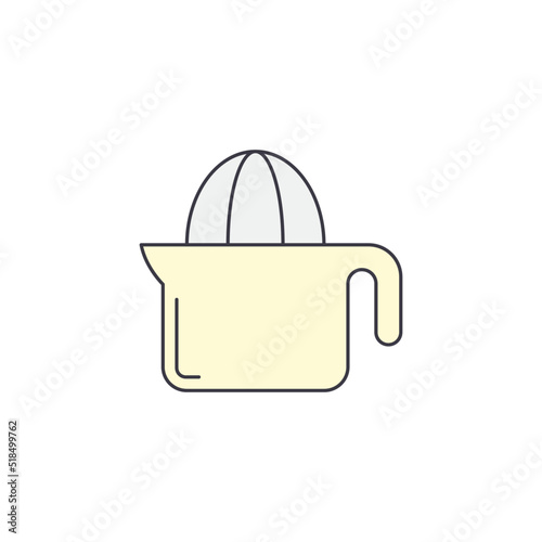 Citrus press, lemon squeezer, manual juicer icon in color, isolated on white background 