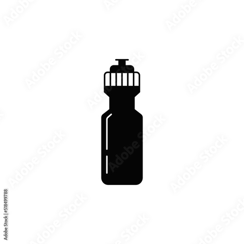 water bottle icon in black flat glyph, filled style isolated on white background