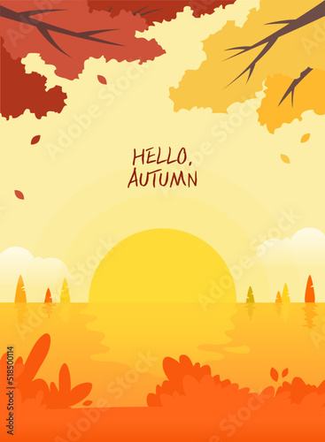 a warm-colored autumn background illustration 