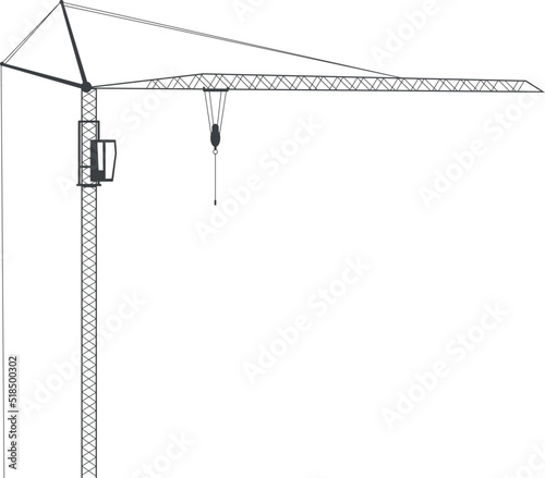 Crane silhouette. Construction equipment.