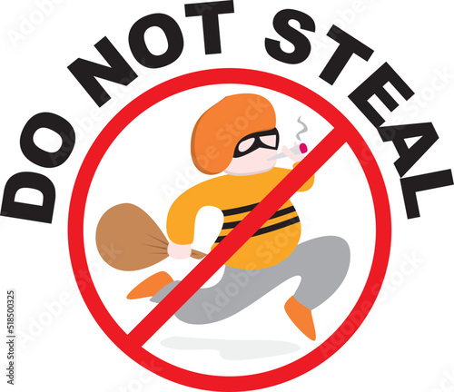 do not steal and smoke vector sign