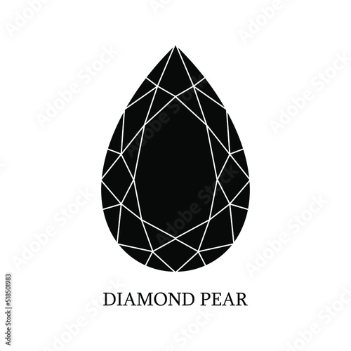 Illustration pear diamond logo design with white background