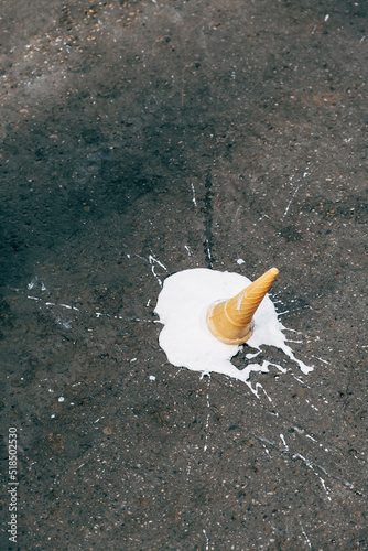 Принти на полотні A close up photo of an ice cream spilled on the floor