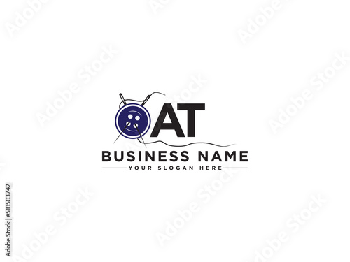 Letter AT a t Logo Icon, Unique At Tailor Logo Design For Your Clothes Business