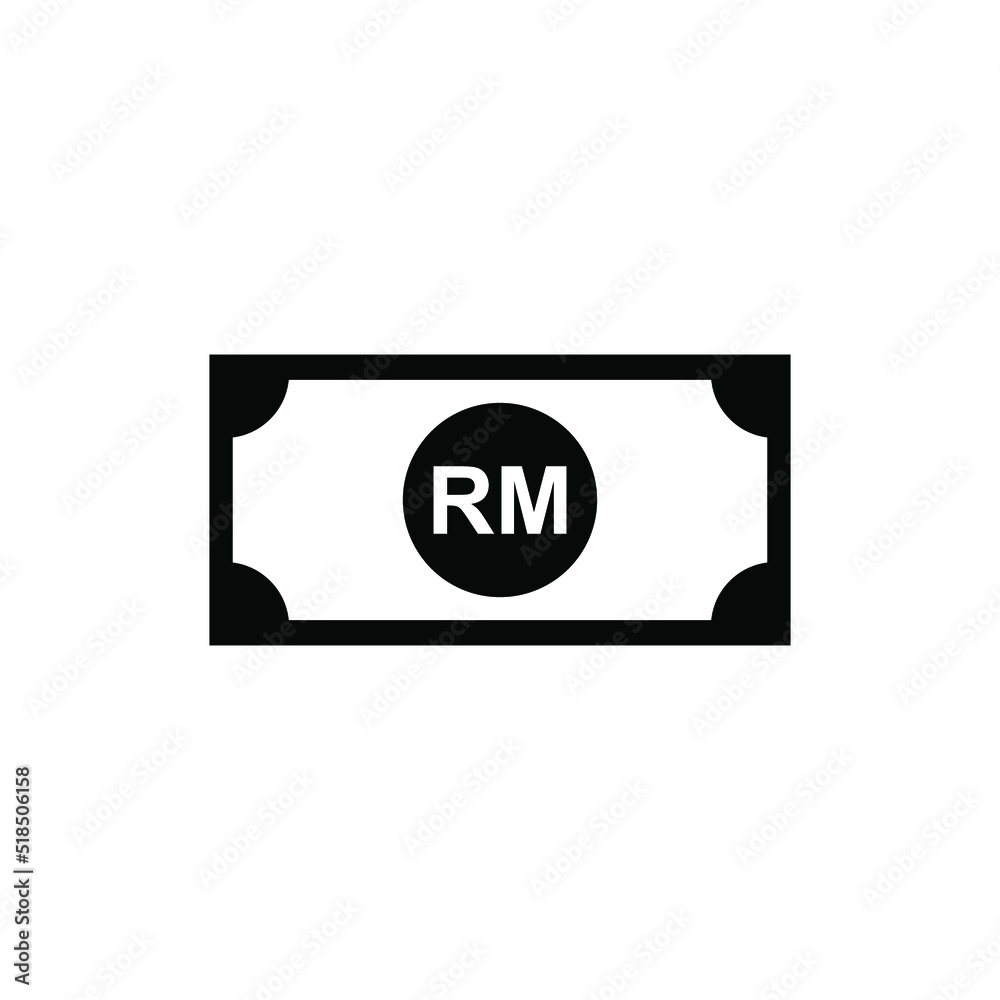 Malaysia Currency Icon Symbol, MYR, Ringgit Money Paper. Vector Illustration Malaysia Currency Icon Symbol, MYR, Ringgit Money Paper. Vector Illustration